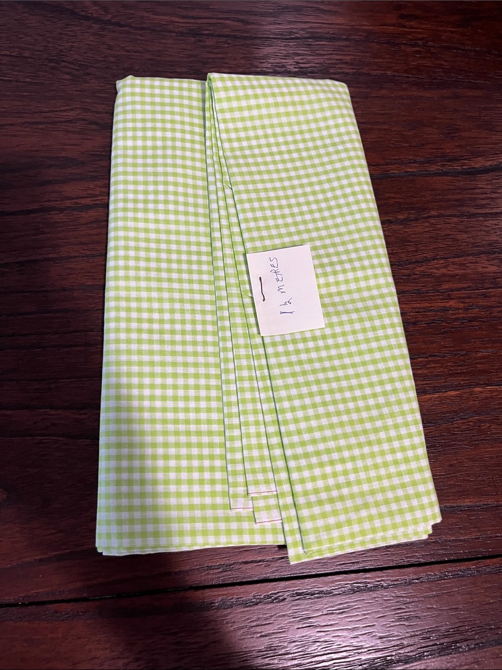 Sewing Fabric for Quilting or Crafts Lime Green and White Gingham 1.5m